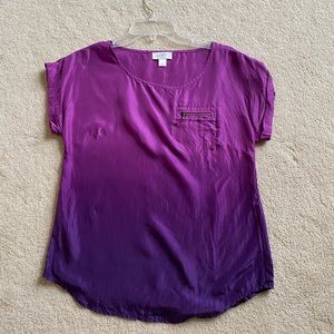 LOFT Gradient Silk Top